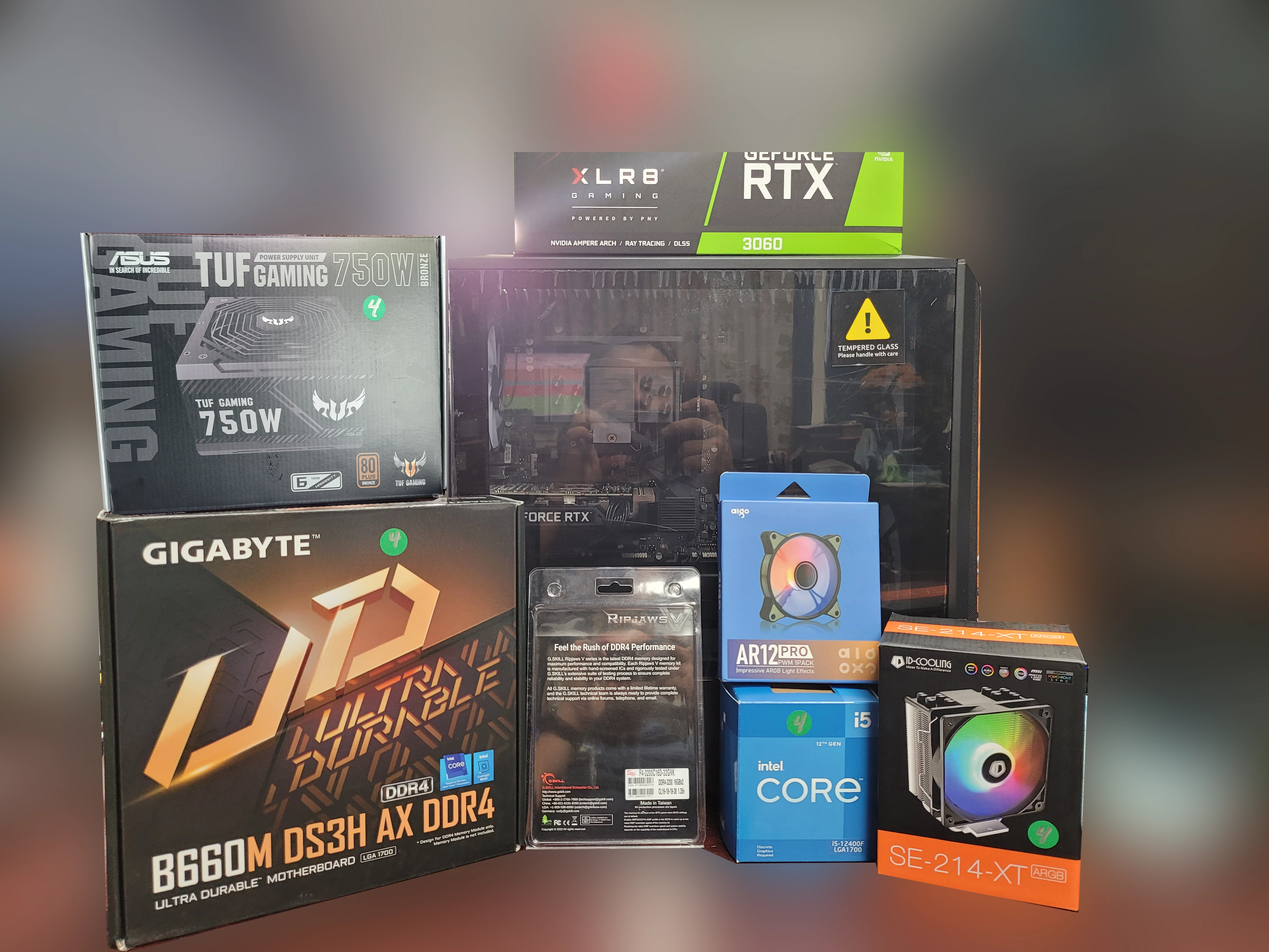 $1000 Custom Intel Gaming PC Parts Boxes